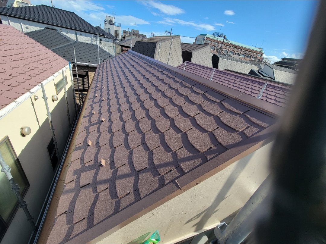 屋根塗装工事：塗装完了